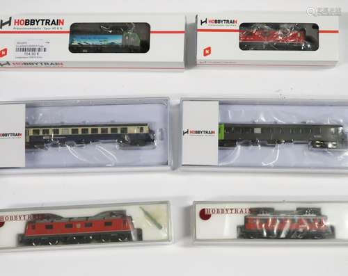 Set of 4 electric locomotives of the company Hobbytrain