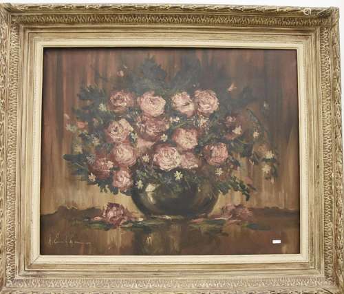 Emile Lammers (1914-1990) "Still life with roses",...