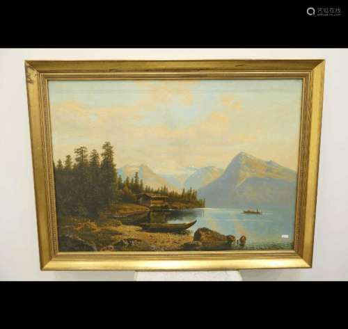 A.Kocker "Alpine Landscape",oil on canvas,signed,i...