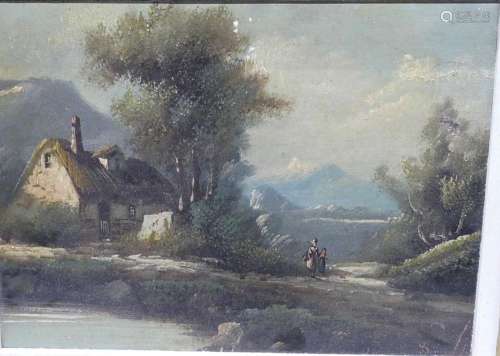 "Romantic mountain landscape with figure staffage and K...