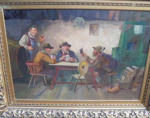 "Gasstube with carousing farmers",oil on canvas,si...