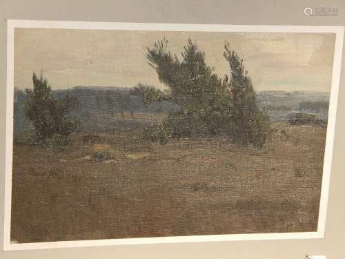 René Hulstaert (1903-1088) "Moor and heath landscape in...