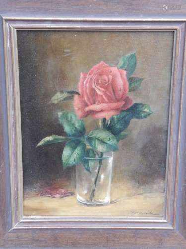 Fritz Moritz "Still life with roses",oil on canvas...