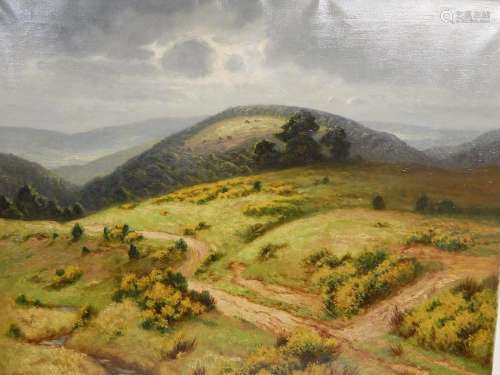 Clemens Prussen(1888-1966) "Eifel landscape with broom ...