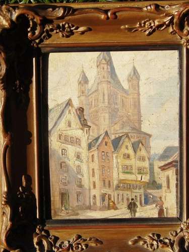 "Cologne old town,in the background St.Martin",oil...