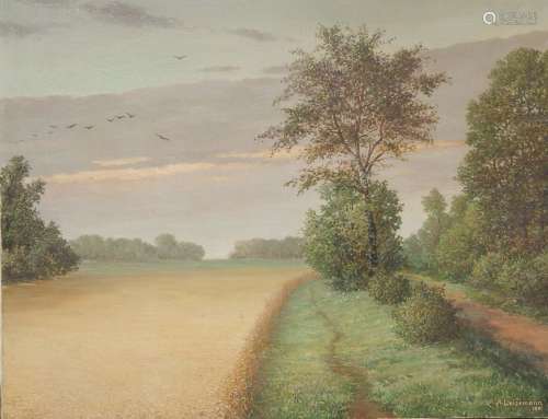 A.Leisemann "Summer landscape",oil on canvas,signe...