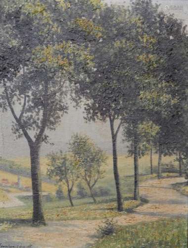 H.Pfennigschmidt(XX) "Summer landscape", oil on wo...