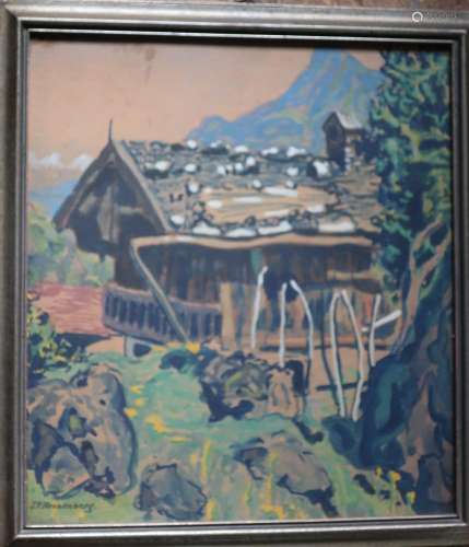 Josef P. Kronenbeerg (1890-?) "Farmhouse in the high mo...