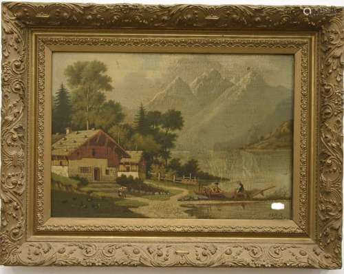 J. Kollisch (painter of the 19th century) "Alpine lands...