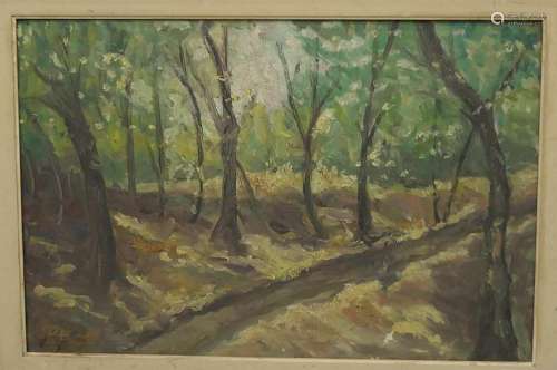 "Forest view",oil on wood,signed J.Leytens,40 x 60...