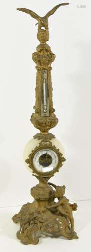 Rare splendor barometer with fully plastic figures,regule,pa...