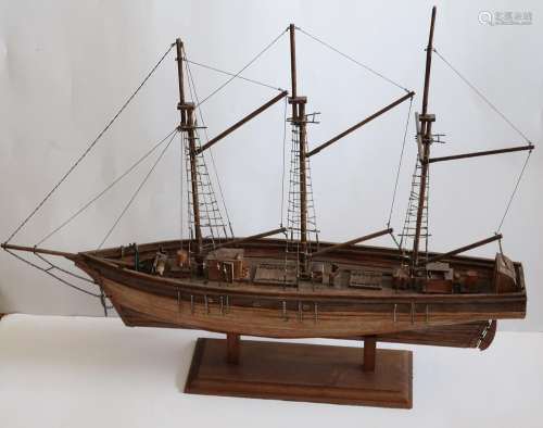 Model ship "3-Master",woodwork from the 20th centu...