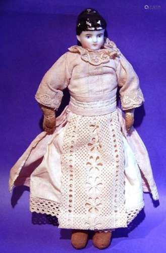 Biedermeier porcelain doll,1st half 19th century,length ca.3...