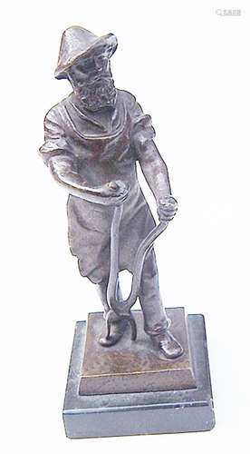 Figural bronze "Blacksmith",signed Delion,mounted ...