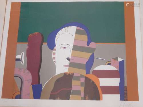 Karl Korab (*1937) "Composition", color lithograph...