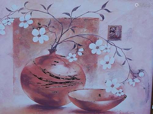 Claudia Ancilotti "Cherry blossom branches with bowl,ar...