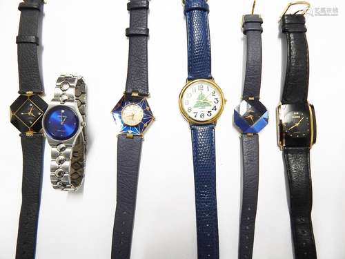 Convolute 6 ladies wristwatches: Fossil,Rado,Carlo Cantinaro...