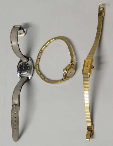 Convolute 3 ladies wristwatches,partly mechanical,together