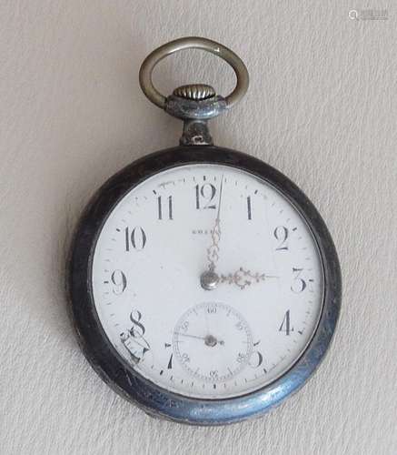 Men's pocket watch, floral cissilated,800 silver,inside mark...