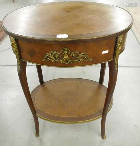 Empire style oval side table with intricately worked bronze ...