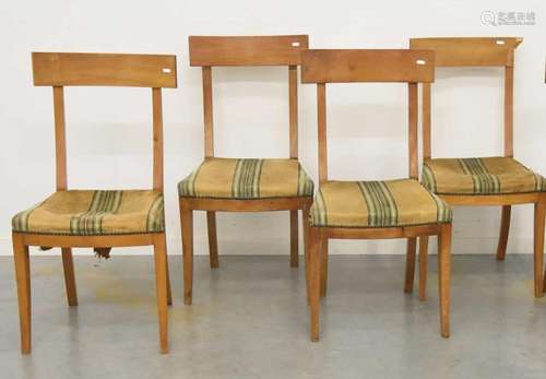 Convolute 4 Empire armchairs,cherry wood,partly damaged,unre...