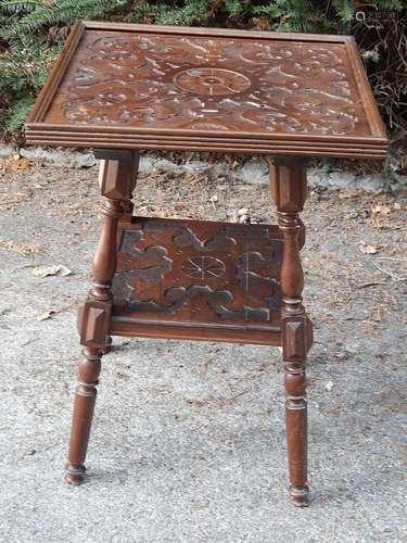 Small side table with floral half reliefs,around 1870/80,44x...