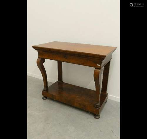 Console with lion feet,mahogany, 19th century, dimensions ca...