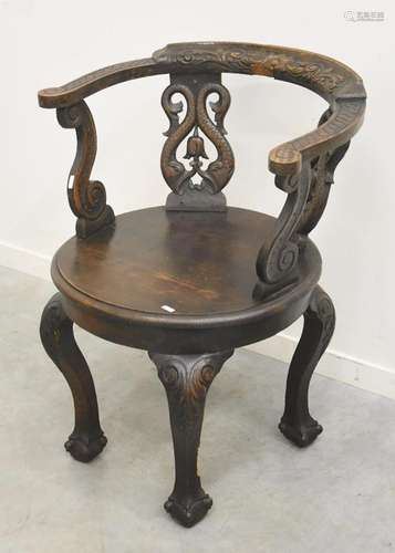 Armchair,oak,finely carved,total height ca.73,5cm,probably E...