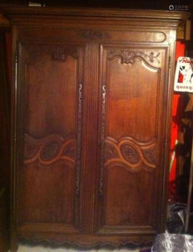 2-door state cabinet with wrought iron hinges and fittings,o...