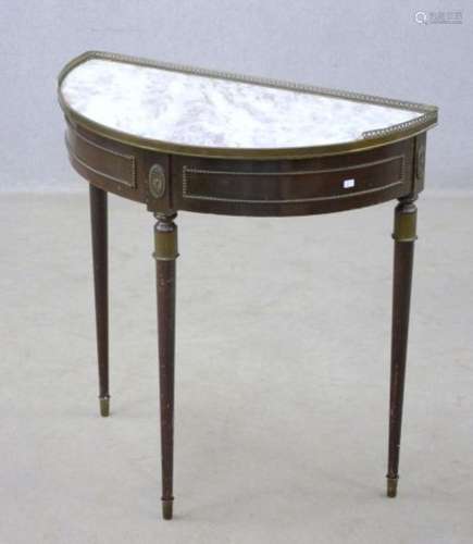 Demi-lune with white marble top,1st half 20th century,damage...