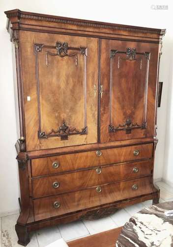 2-door cabinet with 6 drawers,mahogany,around 1800,dimension...