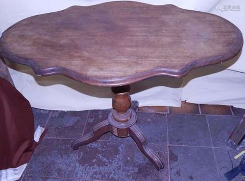 Oval,curved folding table,mahogany,unrestored,around 1880,ca...