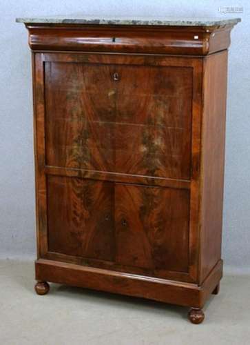 2-door folding secretary with drawer,mahogany with light gra...