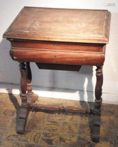 Sewing table with drawer,inside mirror missing,mahogany with...