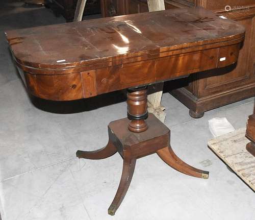 Game table,directoire,mahogany funiert with thread inlays,ca...