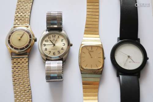 Convolute 4 men's wristwatches