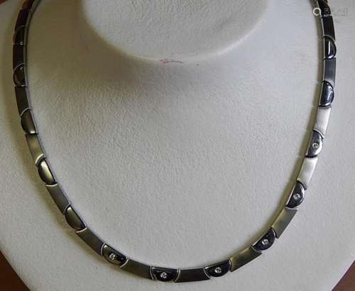 Stainless Steel Necklace with Zirconia Set