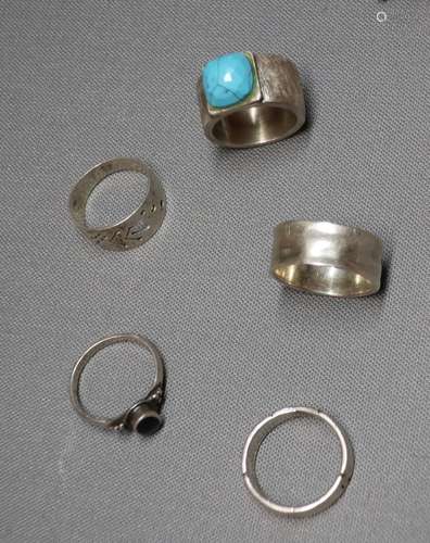 Convolute 5 ladies rings