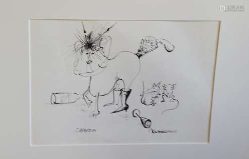 Susanne Ueber "Cat Carnival",original pen and ink ...