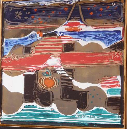 Karl Kaul (1934-2003) "Composition", glaze paintin...