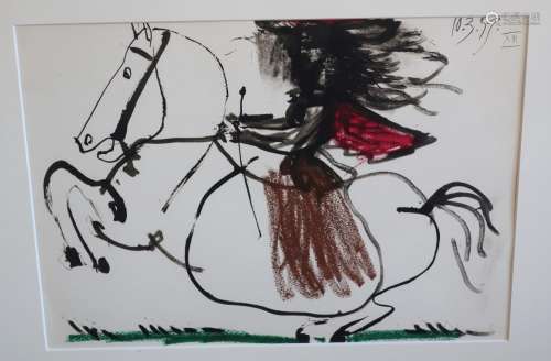 Pablo Picasso (1881-1973) "Jaqueline en amazone",c...