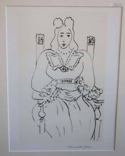 Henri Matisse (1869-1954) "Femmme assise", lithogr...