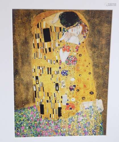Gustav Klimt(1862-1918) "The Kiss",color offset li...