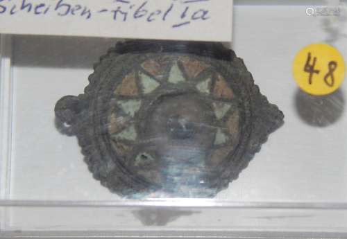 Roman enamel disc brooch rarity