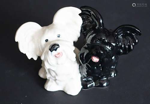 Sculpture "White and sharp terrier",figurative fai...