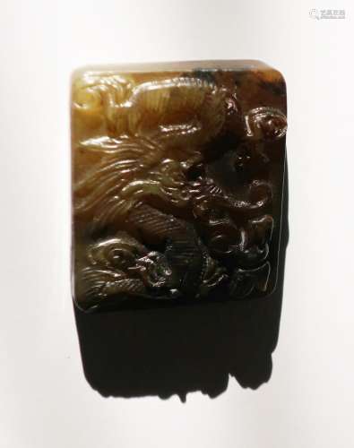 Rectangular pendant with figural half reliefs