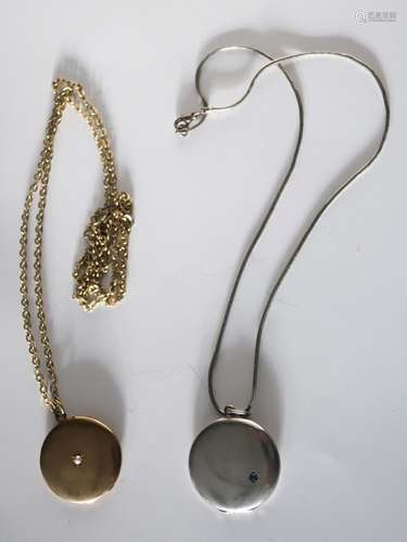 2 different necklaces with medallion pendant