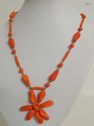 Necklace (L:ca.50cm) with star shaped pendant