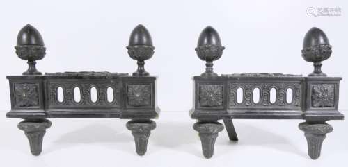 Pair of fireplace stands