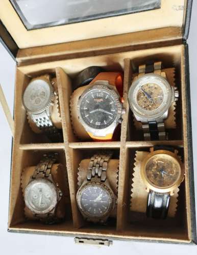 Convolute 6 wristwatches of the brands Fossile